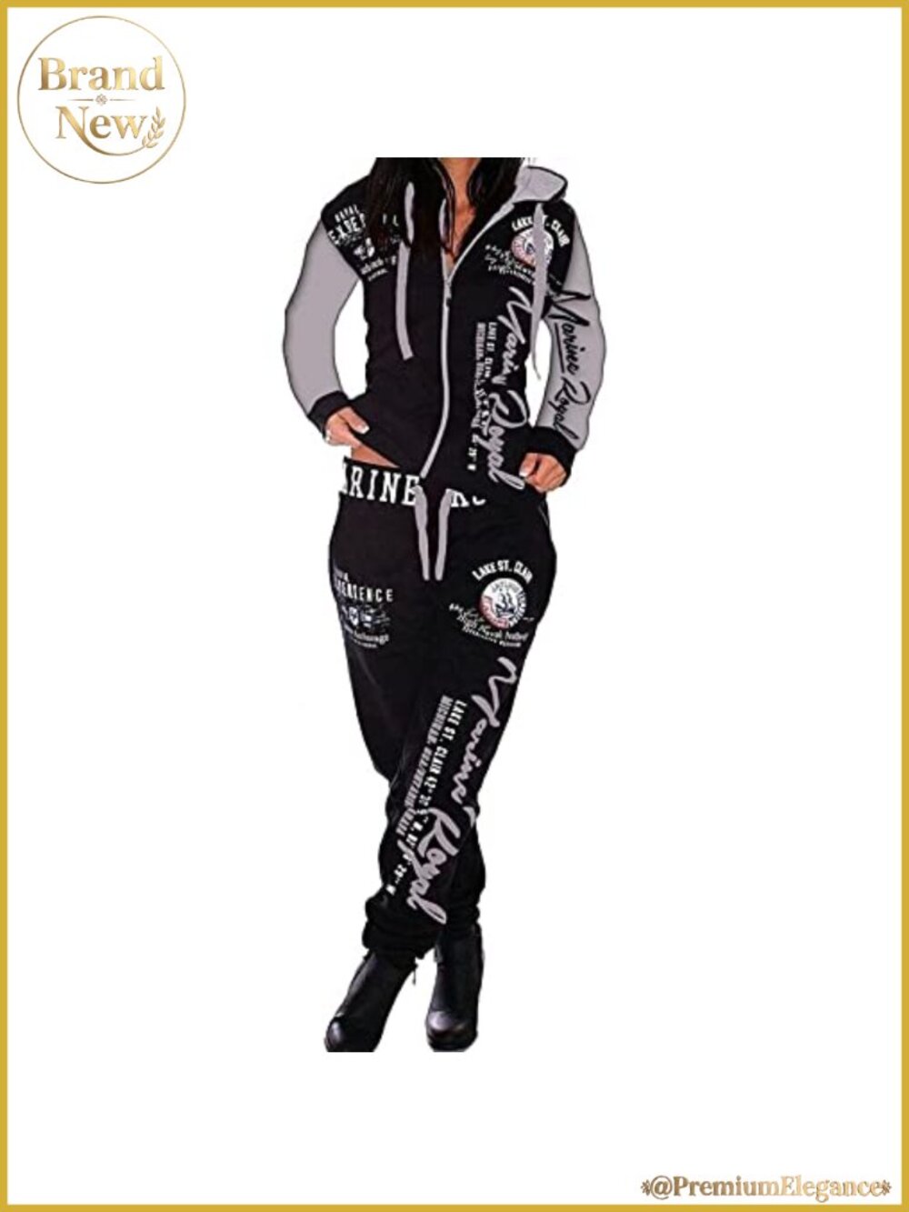 Women's 2 Piece Sweatsuit Set Zip Hoodie Jogger Tracksuit Activewear